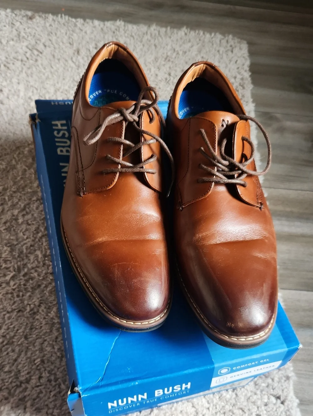 Nunn Bush Brown Leather Derby Shoes